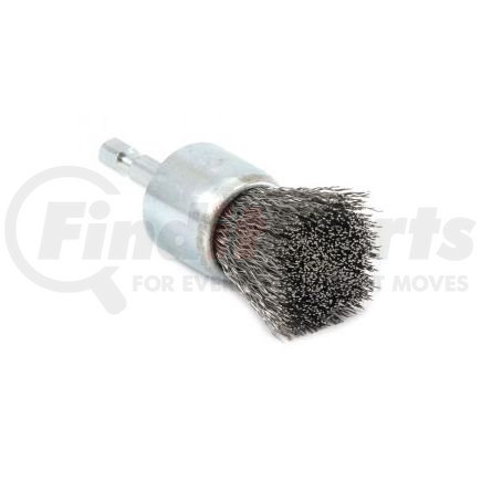 72737 by FORNEY INDUSTRIES INC. - End Brush, Crimped Wire 1" x .012" with 1/4" Hex Shank