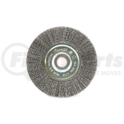 72743 by FORNEY INDUSTRIES INC. - Crimped Wire Wheel Brush, 5" x .008" Wire with 1/2" - 5/8" Arbor