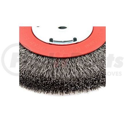 72750 by FORNEY INDUSTRIES INC. - Crimped Wire Bench Wheel Brush, 6" x .014" Wire Narrow Face with 1/2" - 5/8" Arbor