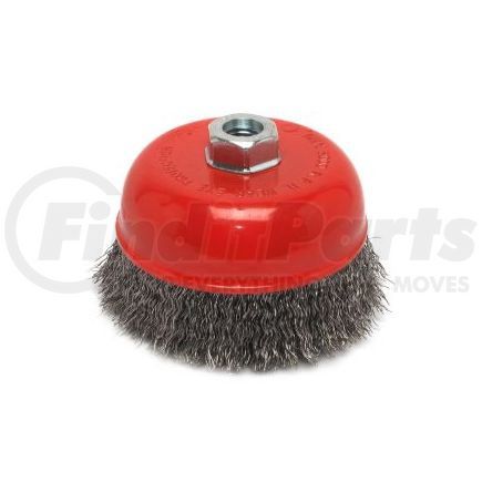 72754 by FORNEY INDUSTRIES INC. - Cup Brush, Crimped Wire 5" x .014" Wire with 5/8"-11 Arbor