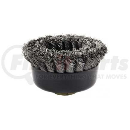 72868 by FORNEY INDUSTRIES INC. - Cup Brush, Twisted/Knotted Wire, Double Row, Industrial Pro® 4" x .020" Wire with 5/8"-11 Arbor