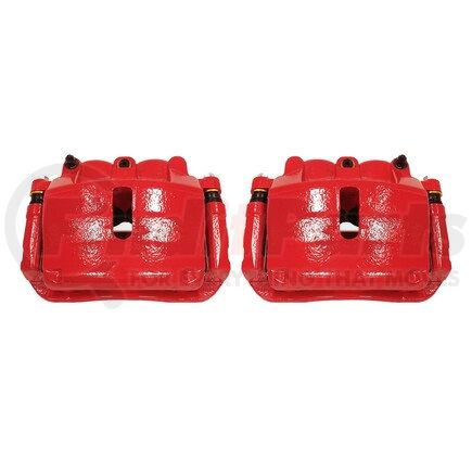 S4974A by POWERSTOP BRAKES - Red Powder Coated Calipers