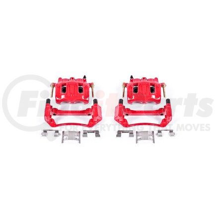 S4634 by POWERSTOP BRAKES - Red Powder Coated Calipers
