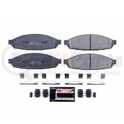 Z23953 by POWERSTOP BRAKES - Z23 EVOLUTION SPORT CARBON-FIBER BRAKE PADS W/ HARDWARE