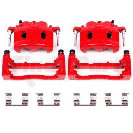 S4918A by POWERSTOP BRAKES - Red Powder Coated Calipers