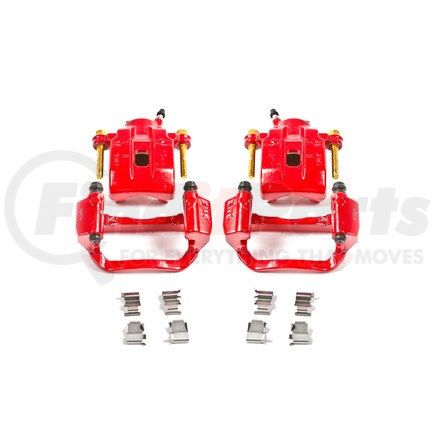 S3276 by POWERSTOP BRAKES - Red Powder Coated Calipers