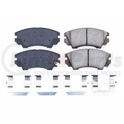 17-1404 by POWERSTOP BRAKES - Z17 EVOLUTION CERAMIC BRAKE PADS W/ HARDWARE