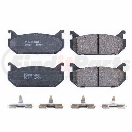 17-584 by POWERSTOP BRAKES - Z17 EVOLUTION CERAMIC BRAKE PADS W/ HARDWARE