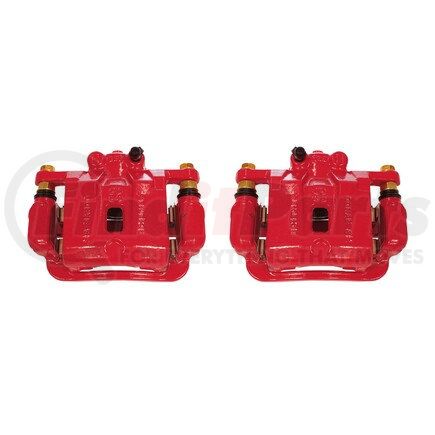 S6394 by POWERSTOP BRAKES - Red Powder Coated Calipers
