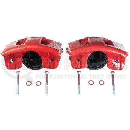 S4339 by POWERSTOP BRAKES - Red Powder Coated Calipers