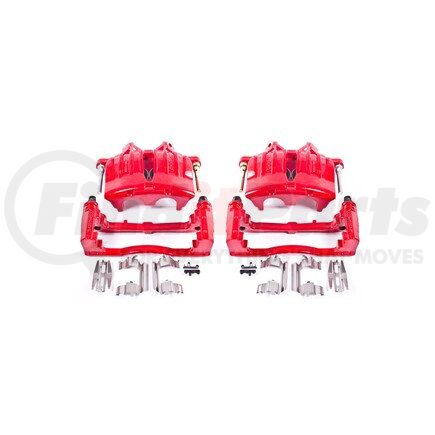 S4798A by POWERSTOP BRAKES - Red Powder Coated Calipers