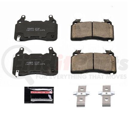 Z23-1474 by POWERSTOP BRAKES - Z23 EVOLUTION SPORT CARBON-FIBER BRAKE PADS W/ HARDWARE