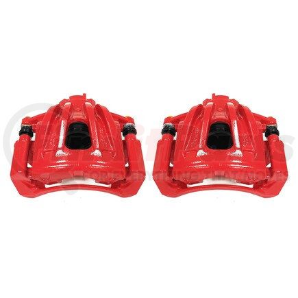 S4844 by POWERSTOP BRAKES - Red Powder Coated Calipers