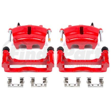 S5004A by POWERSTOP BRAKES - Red Powder Coated Calipers