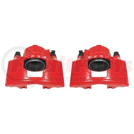 S4297 by POWERSTOP BRAKES - Red Powder Coated Calipers