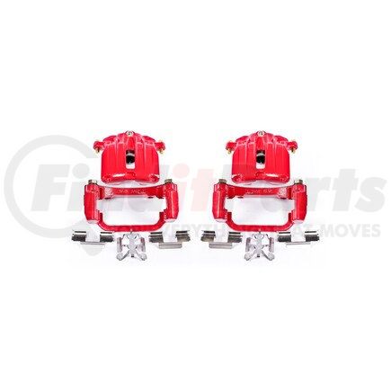 S4854 by POWERSTOP BRAKES - Red Powder Coated Calipers