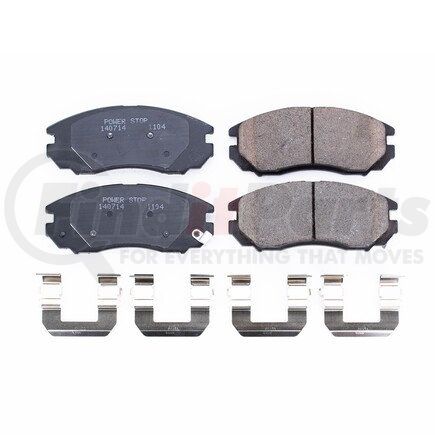 17-1104 by POWERSTOP BRAKES - Z17 EVOLUTION CERAMIC BRAKE PADS W/ HARDWARE