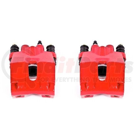 S4858 by POWERSTOP BRAKES - Red Powder Coated Calipers
