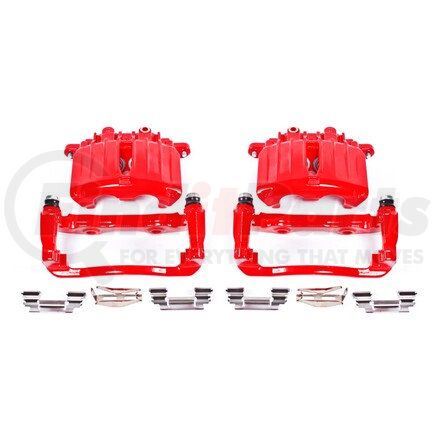 S4764 by POWERSTOP BRAKES - Red Powder Coated Calipers