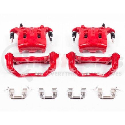 S2870B by POWERSTOP BRAKES - Red Powder Coated Calipers