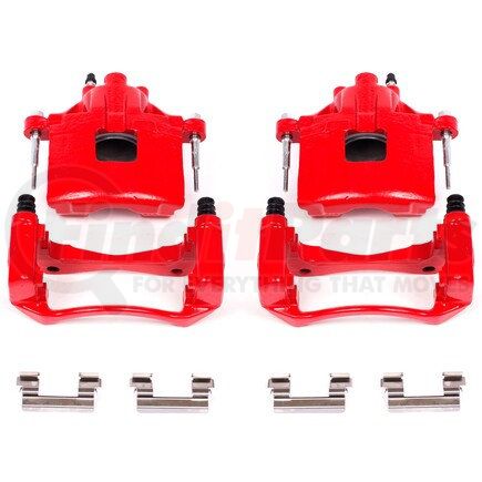 S4638A by POWERSTOP BRAKES - Red Powder Coated Calipers