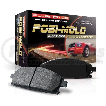 PM181028 by POWERSTOP BRAKES - Disc Brake Pad Set - Front, PM18, Posi-Mold, Semi-Metallic