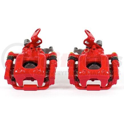 S6384 by POWERSTOP BRAKES - Red Powder Coated Calipers