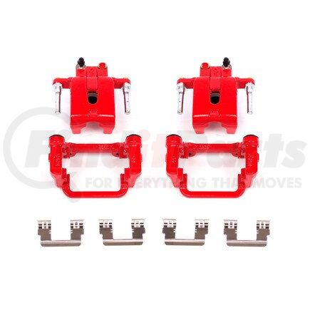 S4992 by POWERSTOP BRAKES - Red Powder Coated Calipers
