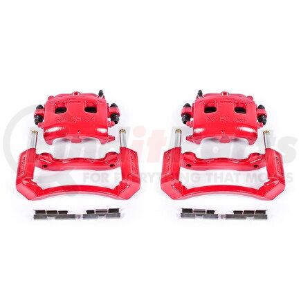 S4832 by POWERSTOP BRAKES - Red Powder Coated Calipers