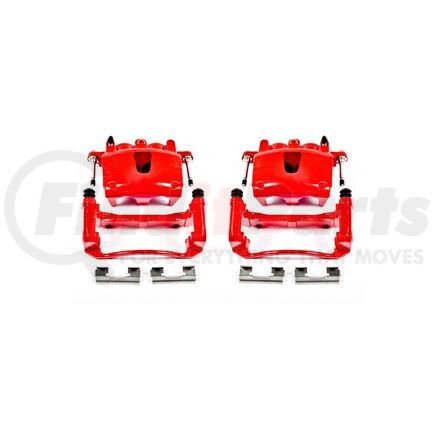 S4990 by POWERSTOP BRAKES - Red Powder Coated Calipers