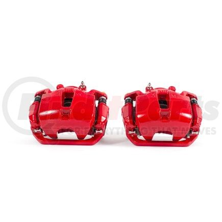 S2876 by POWERSTOP BRAKES - Red Powder Coated Calipers