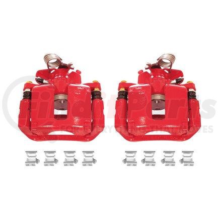 S5466 by POWERSTOP BRAKES - Red Powder Coated Calipers