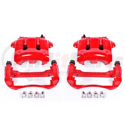 S4928 by POWERSTOP BRAKES - Red Powder Coated Calipers