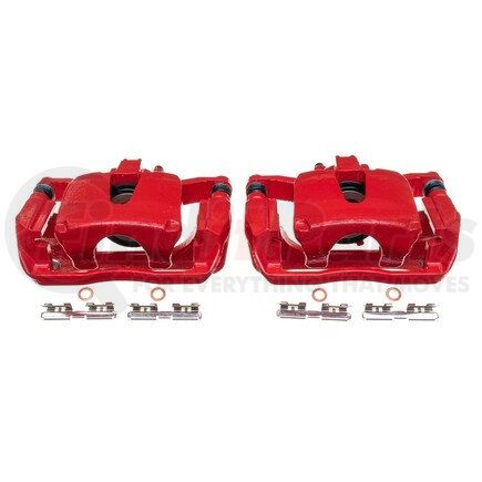 S5396 by POWERSTOP BRAKES - Red Powder Coated Calipers