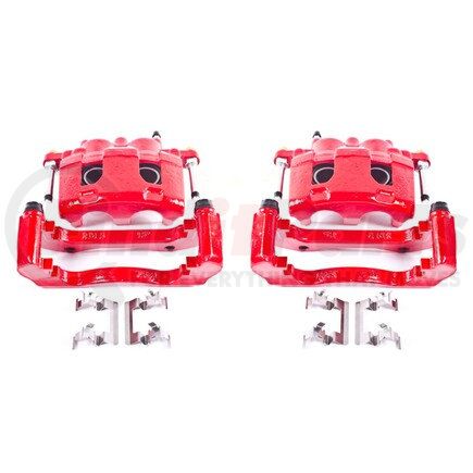 S4988 by POWERSTOP BRAKES - Red Powder Coated Calipers