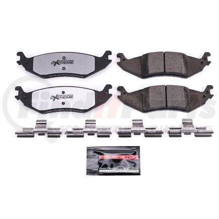 Z361046 by POWERSTOP BRAKES - Z36 TRUCK & TOW CARBON-FIBER CERAMIC BRAKE PADS W/ HARDWARE