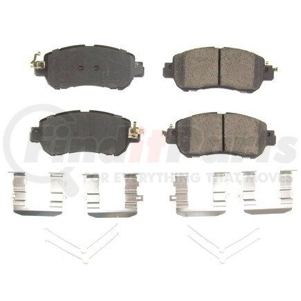 172038 by POWERSTOP BRAKES - Z17 EVOLUTION CERAMIC BRAKE PADS W/ HARDWARE