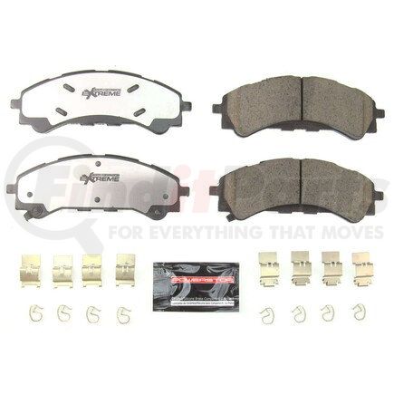 Z362216 by POWERSTOP BRAKES - Z36 TRUCK & TOW CARBON-FIBER CERAMIC BRAKE PADS W/ HARDWARE