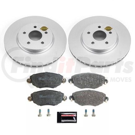 ESK1373 by POWERSTOP BRAKES - Genuine Geomet® Coated Rotors, ECE-R90 Disc Brake Pad Set + Hardware Kit