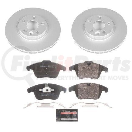 ESK4701 by POWERSTOP BRAKES - Genuine Geomet® Coated Rotors, ECE-R90 Disc Brake Pad Set + Hardware Kit