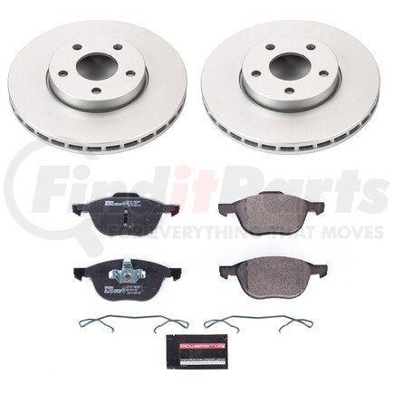 ESK5976 by POWERSTOP BRAKES - Genuine Geomet® Coated Rotors, ECE-R90 Disc Brake Pad Set + Hardware Kit