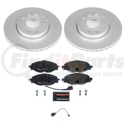 ESK7080 by POWERSTOP BRAKES - Genuine Geomet® Coated Rotors, ECE-R90 Disc Brake Pad Set + Hardware Kit