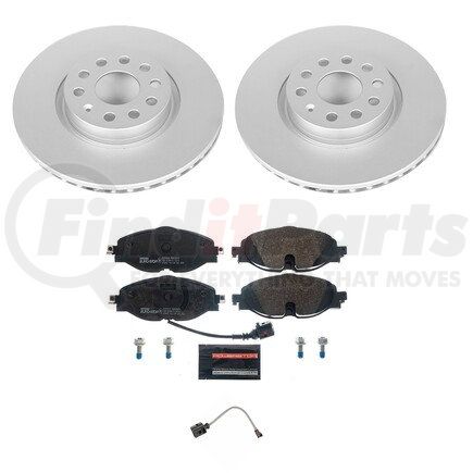 ESK7082 by POWERSTOP BRAKES - Genuine Geomet® Coated Rotors, ECE-R90 Disc Brake Pad Set + Hardware Kit