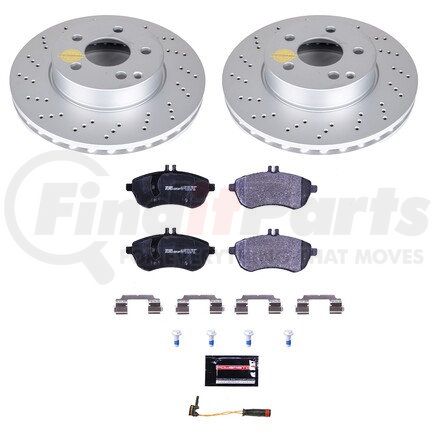 ESK7766 by POWERSTOP BRAKES - Genuine Geomet® Coated Rotors, ECE-R90 Disc Brake Pad Set + Hardware Kit