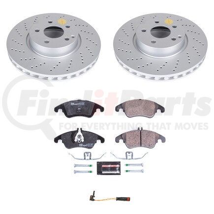 ESK7496 by POWERSTOP BRAKES - Genuine Geomet® Coated Rotors, ECE-R90 Disc Brake Pad Set + Hardware Kit