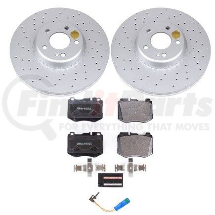 ESK7969 by POWERSTOP BRAKES - Genuine Geomet® Coated Rotors, ECE-R90 Disc Brake Pad Set + Hardware Kit