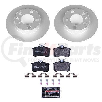 ESK848 by POWERSTOP BRAKES - Genuine Geomet® Coated Rotors, ECE-R90 Disc Brake Pad Set + Hardware Kit