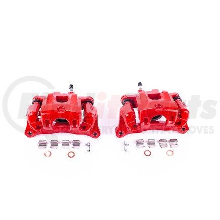 S2598 by POWERSTOP BRAKES - Red Powder Coated Calipers