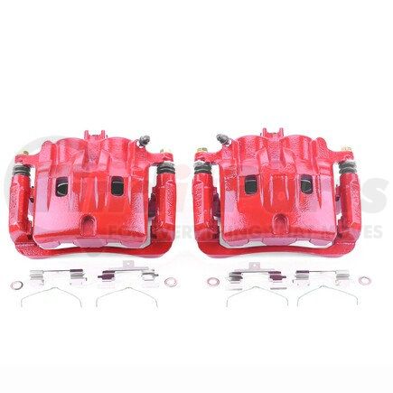 S2818 by POWERSTOP BRAKES - Red Powder Coated Calipers