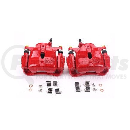 S3196A by POWERSTOP BRAKES - Red Powder Coated Calipers